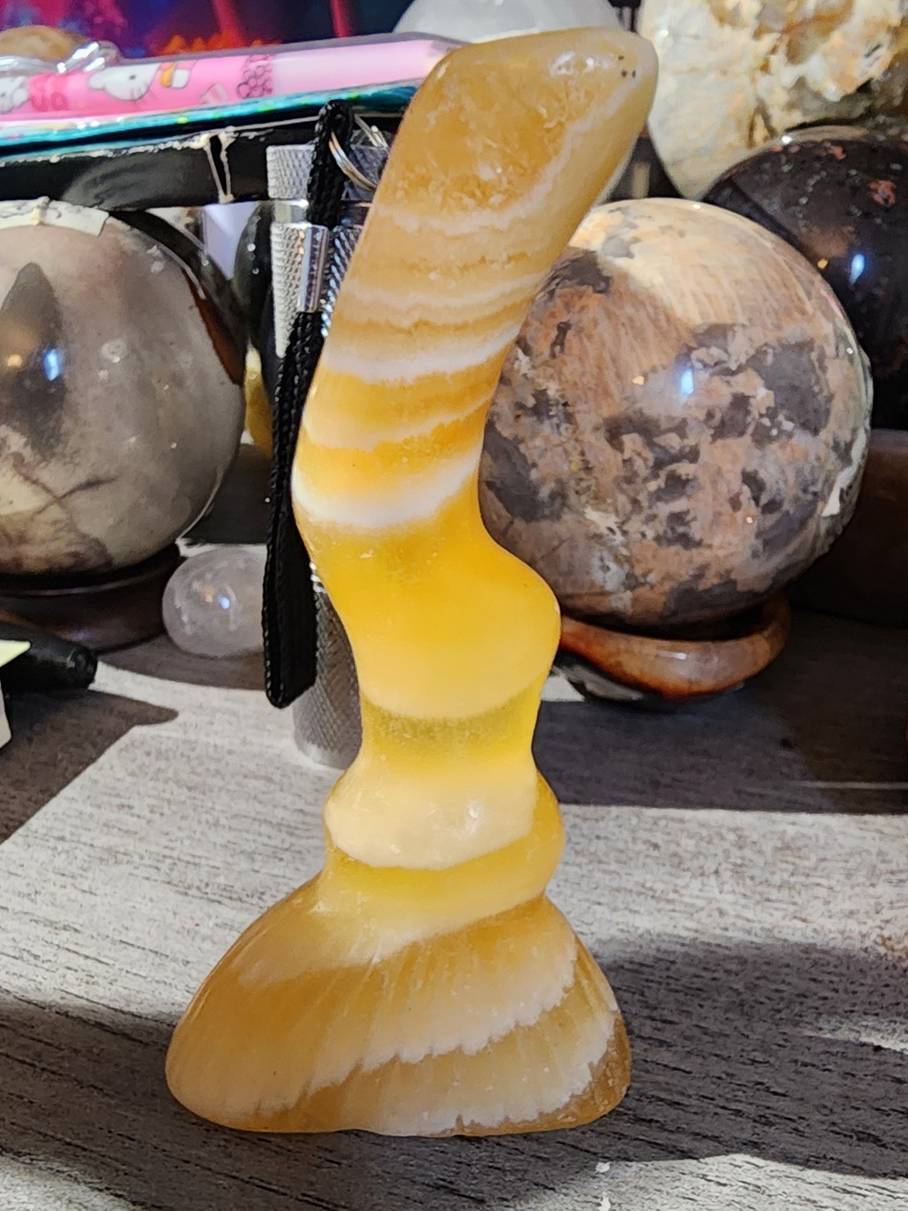 Yellow Honey Calcite Sculptural Home Art Piece